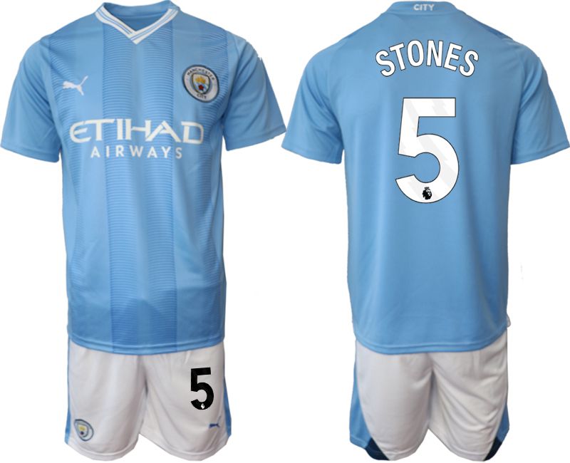 Men 2023-2024 Club Manchester City home Light blue #5 Soccer Jersey->chelsea jersey->Soccer Club Jersey